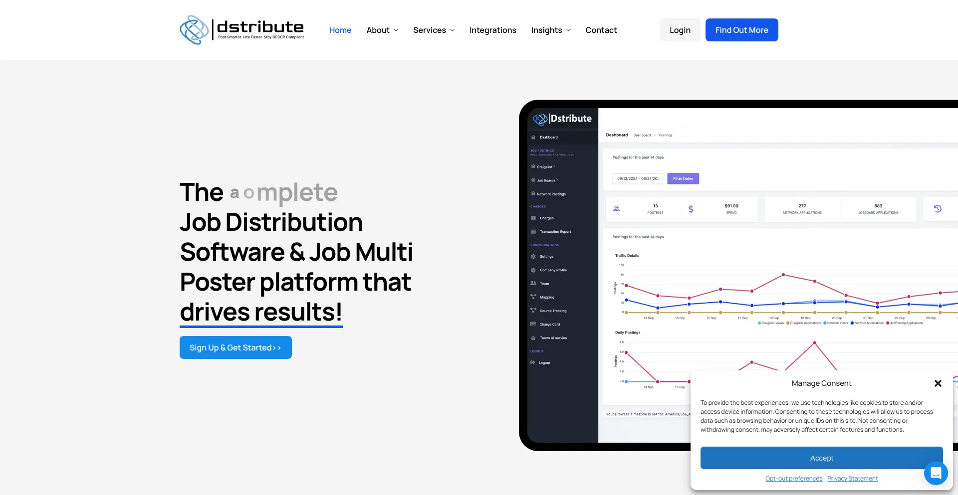 Website screenshot of Dstribute.io