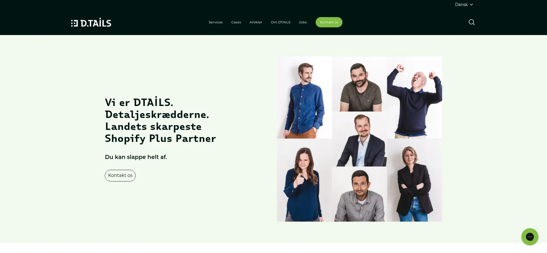 Website screenshot of Dtails.dk
