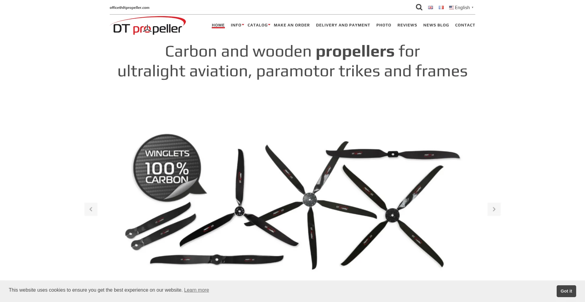 Website screenshot of Dtpropeller.com