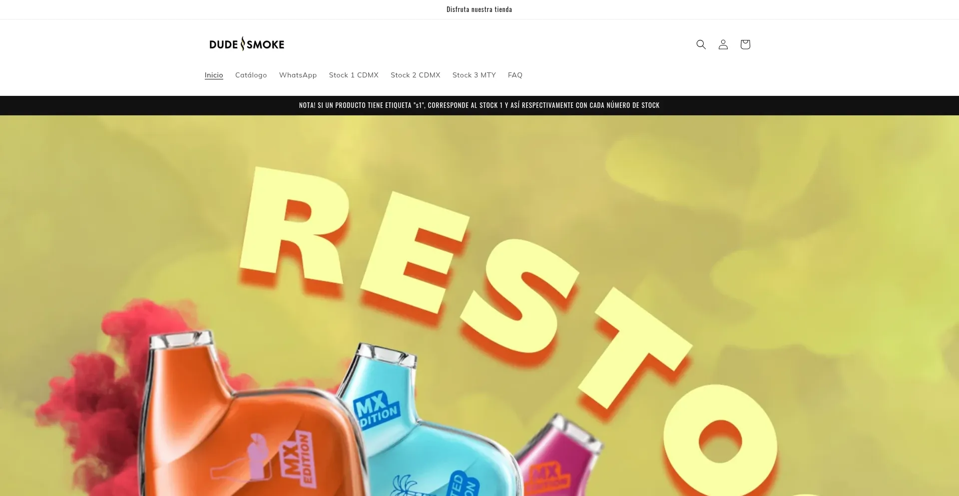 Website screenshot of Dudesmoke.com