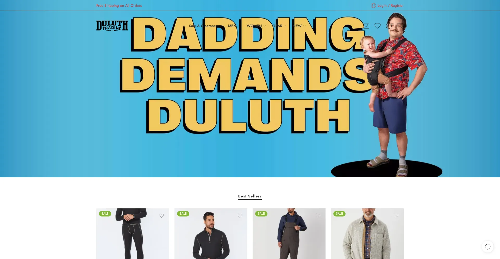 Website screenshot of Duluthtradingsale.shop