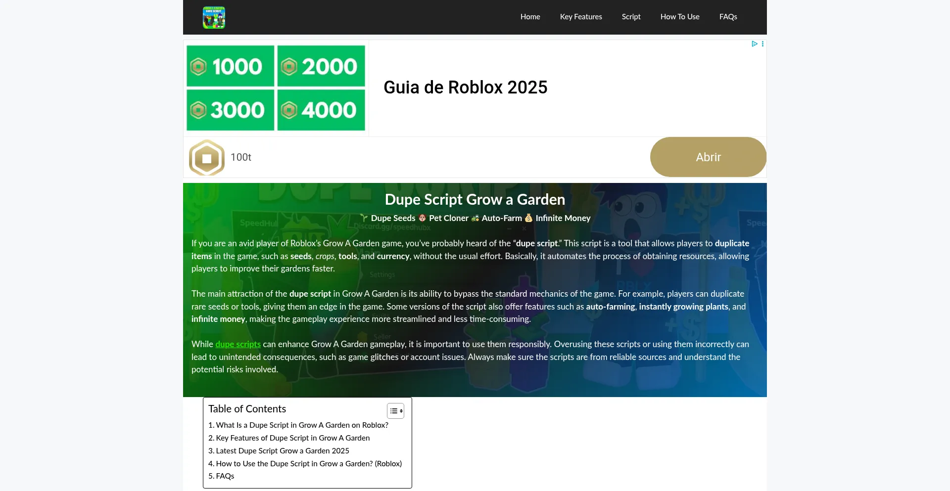 Dupescript-growagarden.com Screenshot