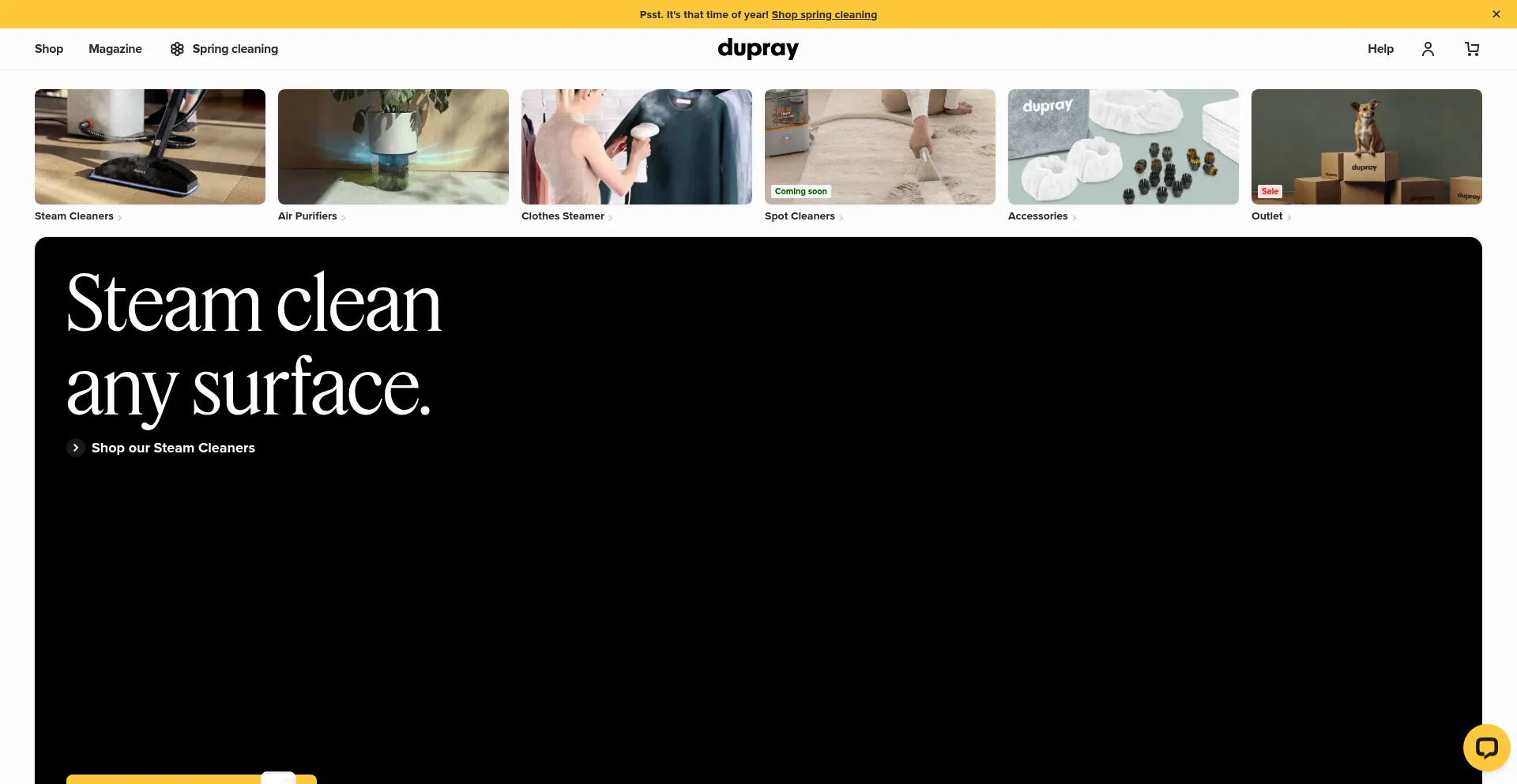 Website screenshot of Dupray.com