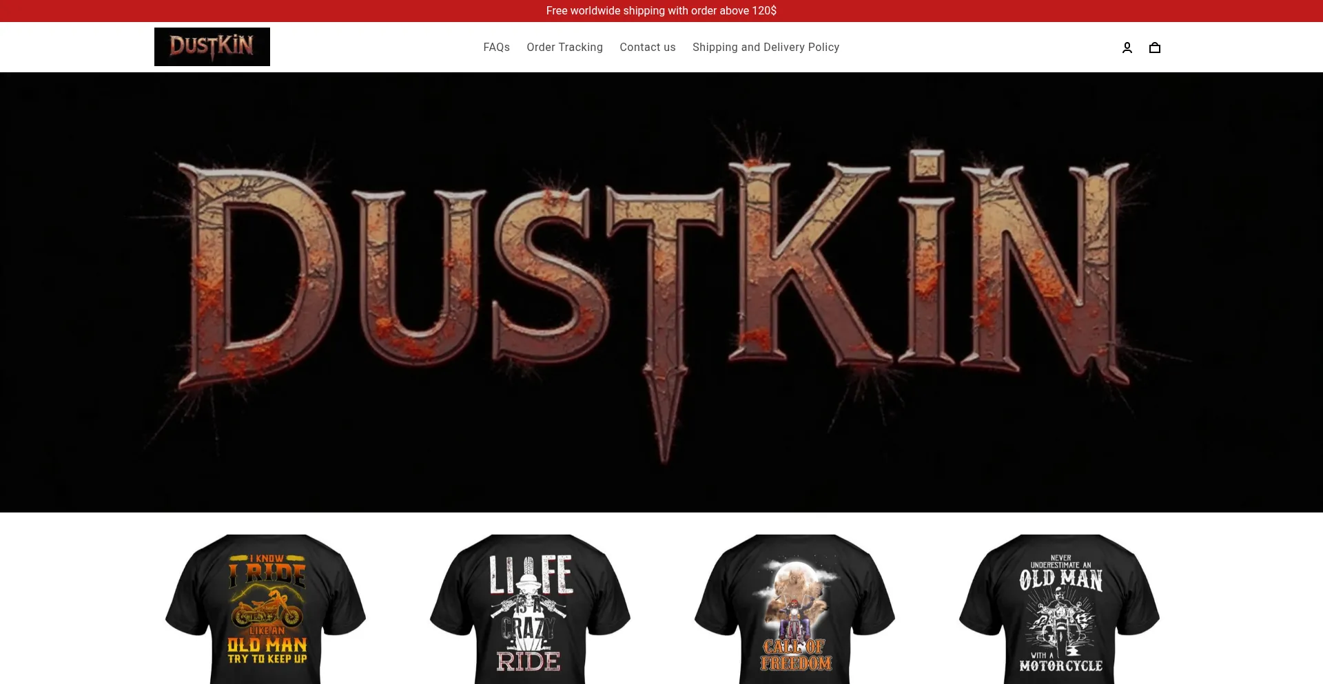Website screenshot of Dustkin.com