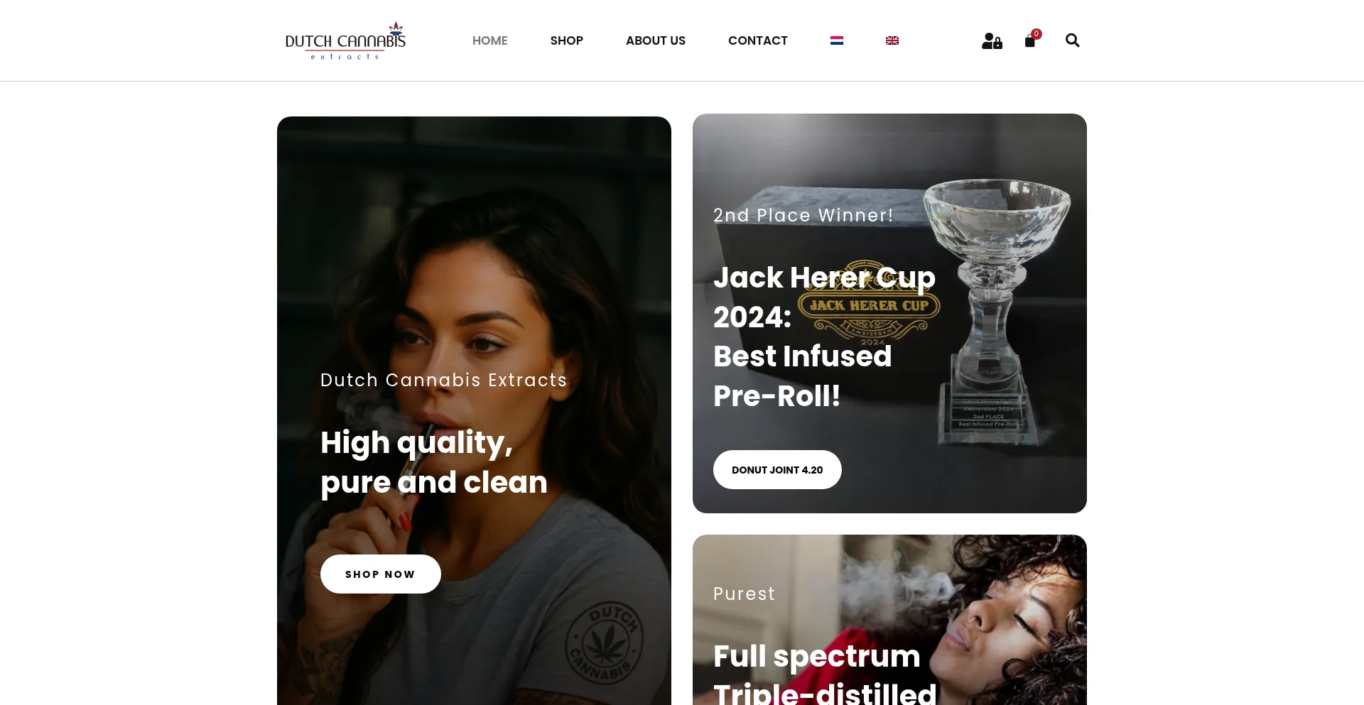 Website screenshot of Dutch-cannabis.com