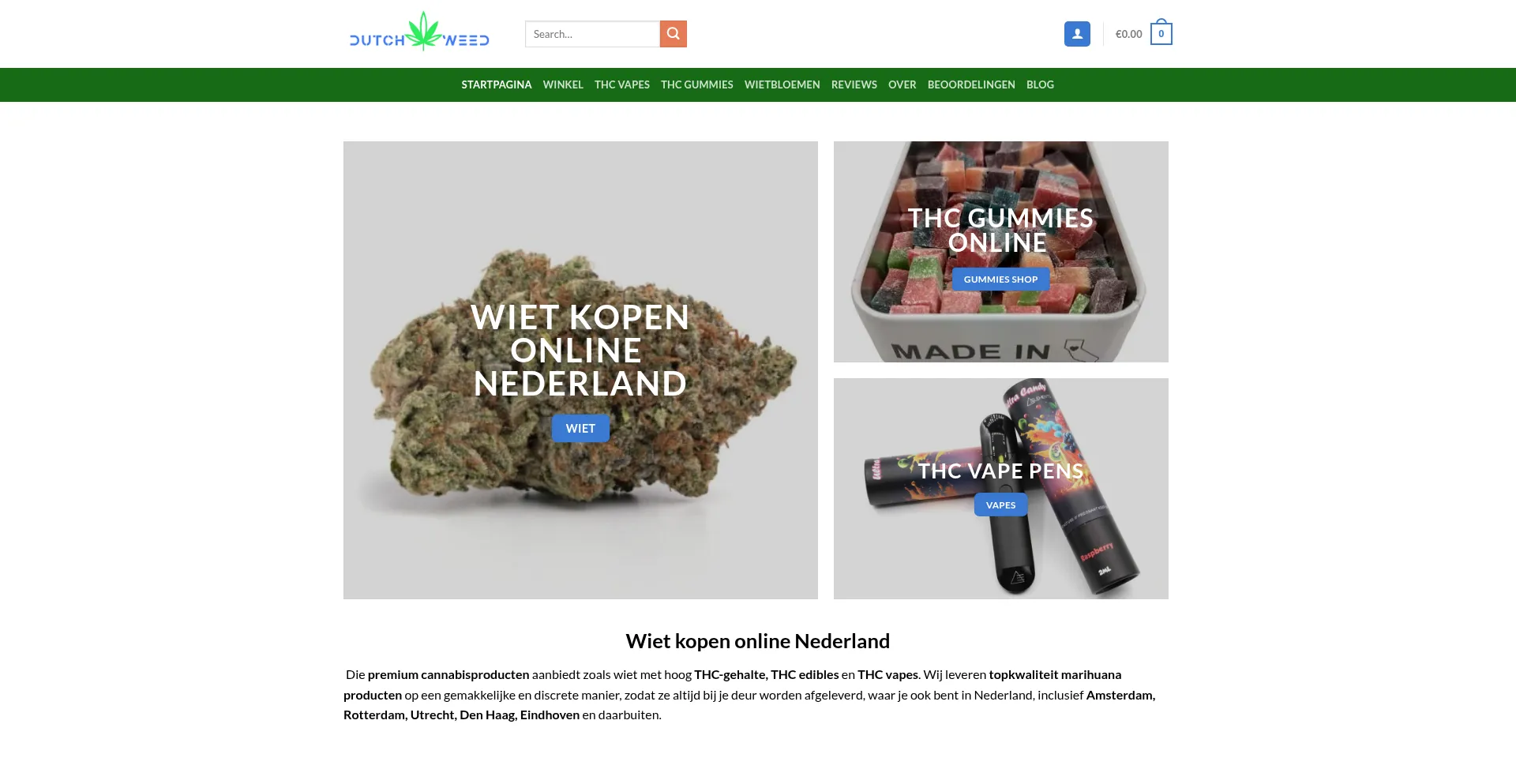 Dutchweedstore.com Screenshot