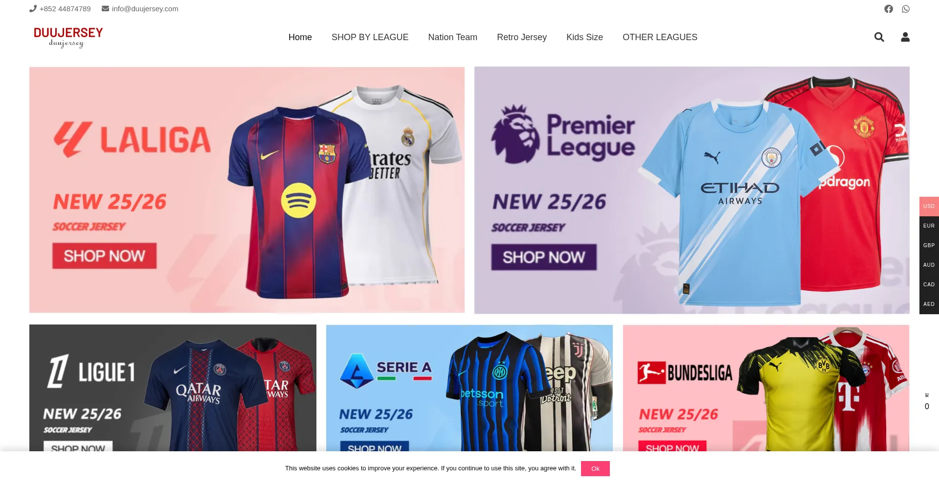 Website screenshot of Duujersey.com