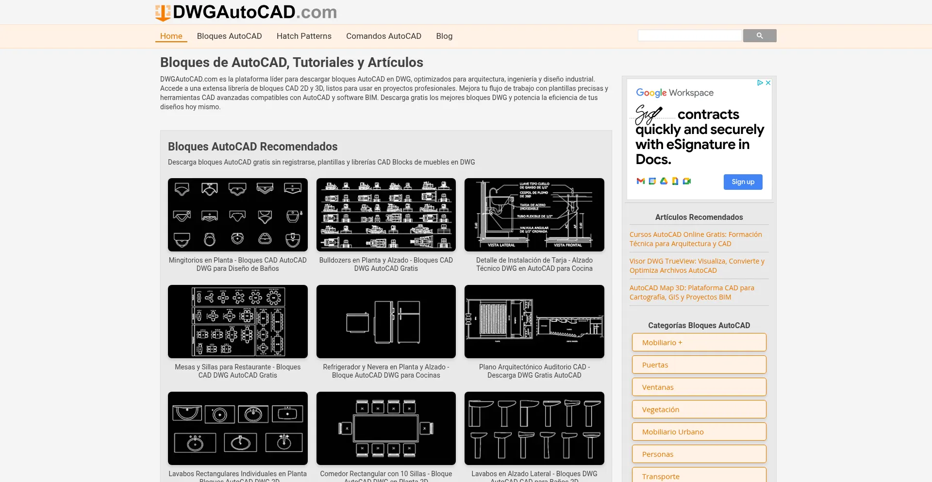 Website screenshot of Dwgautocad.com
