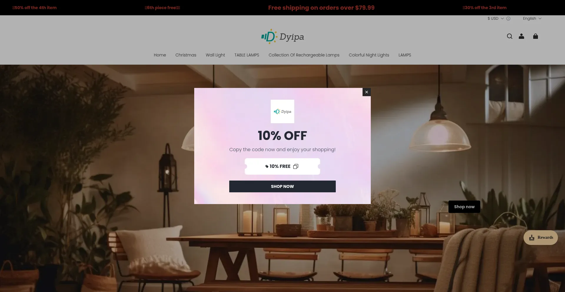 Website screenshot of Dyipa.com