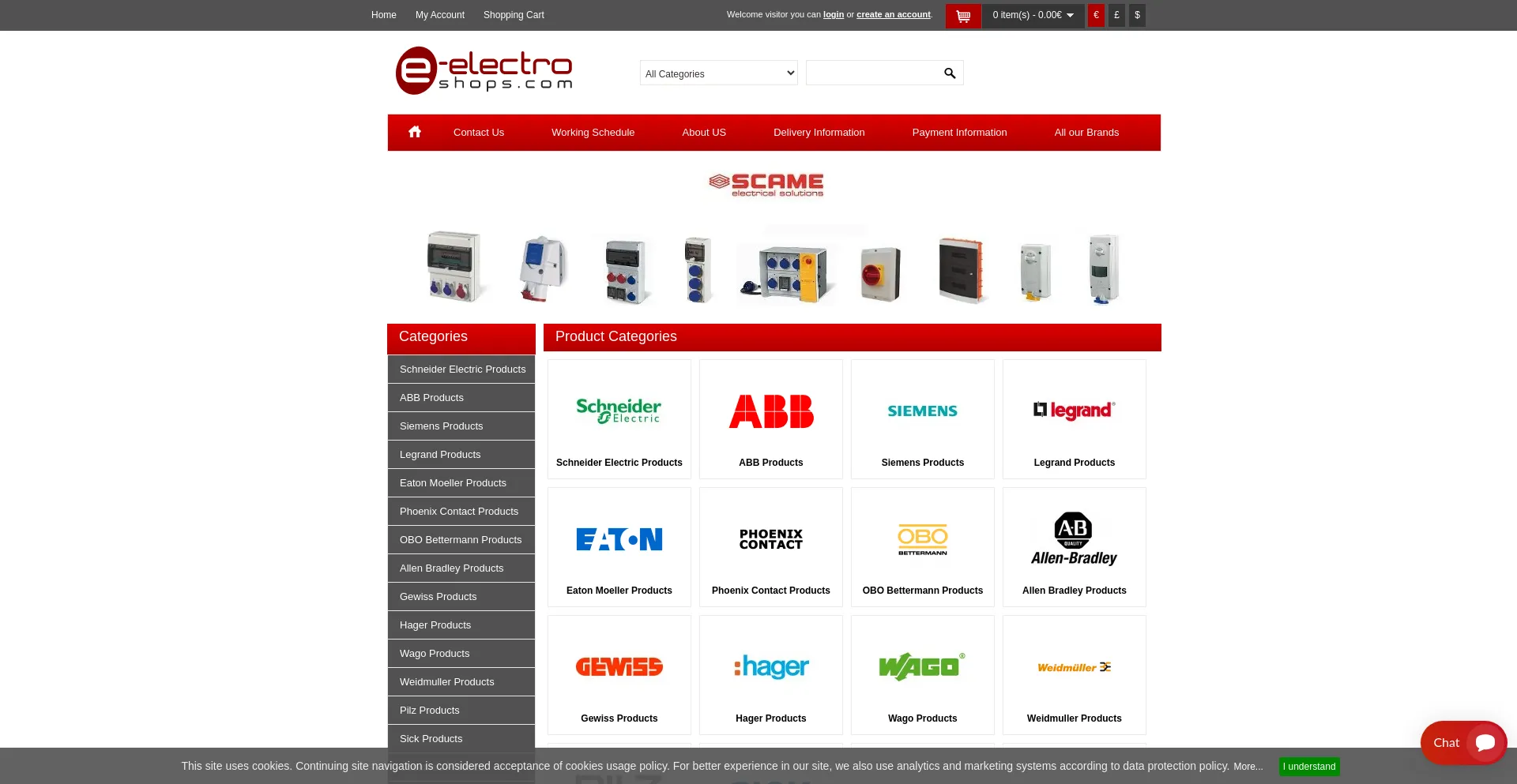 Website screenshot of E-electroshops.com