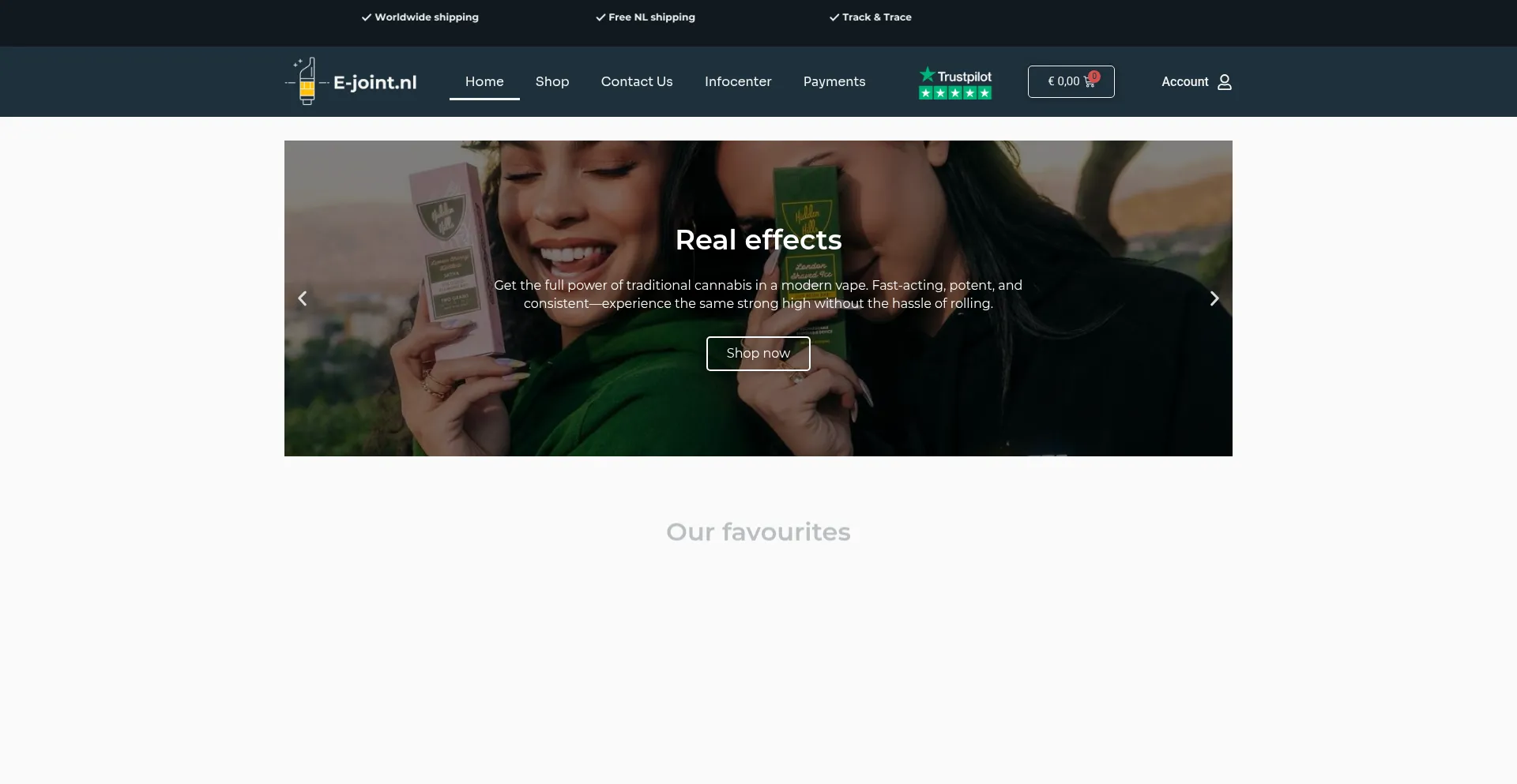 Website screenshot of E-joint.nl