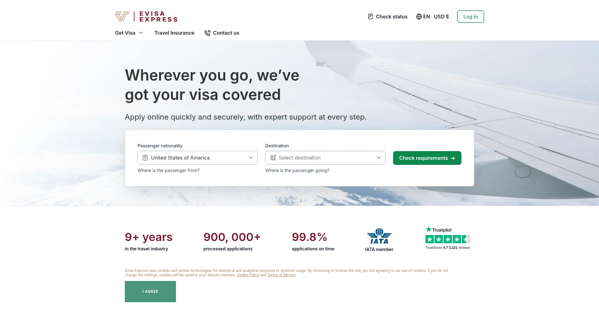 Website screenshot of E-visa-express.com