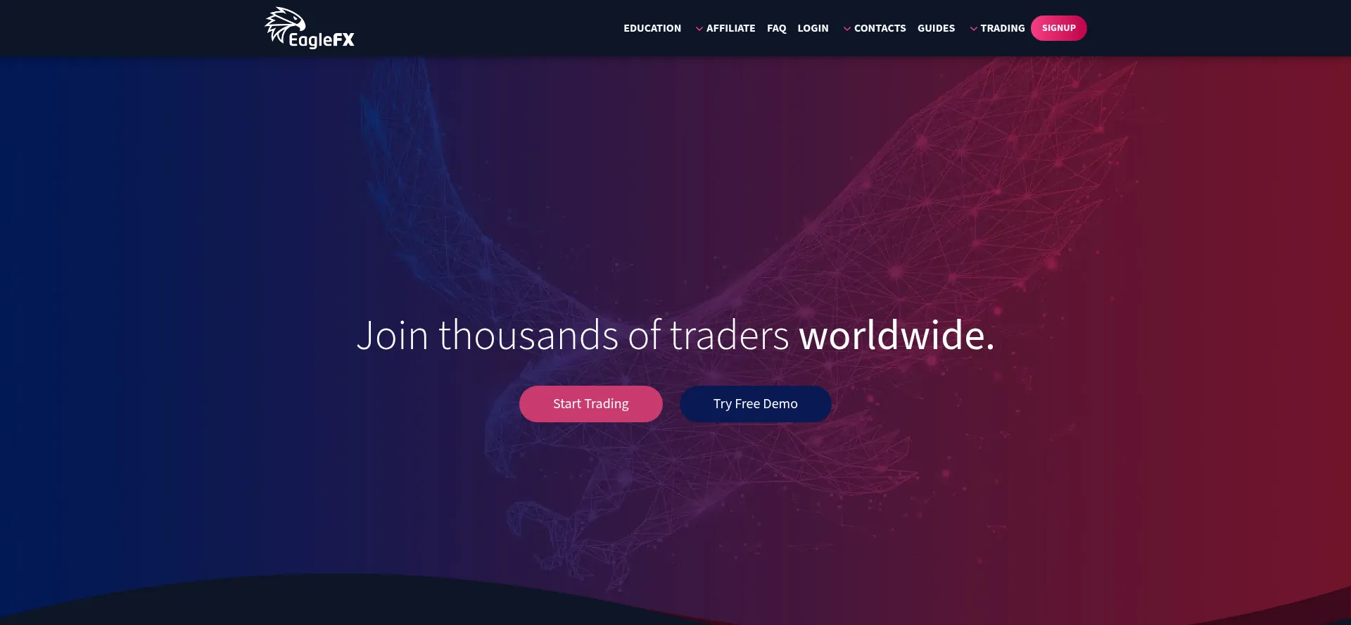 Website screenshot of Eaglefx.com