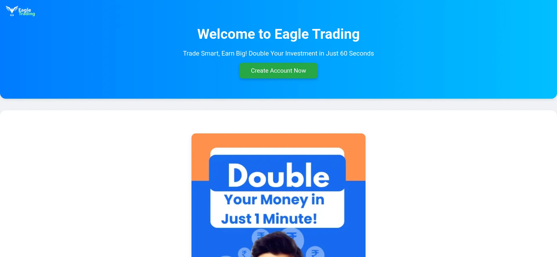 Website screenshot of Eagletrade.in