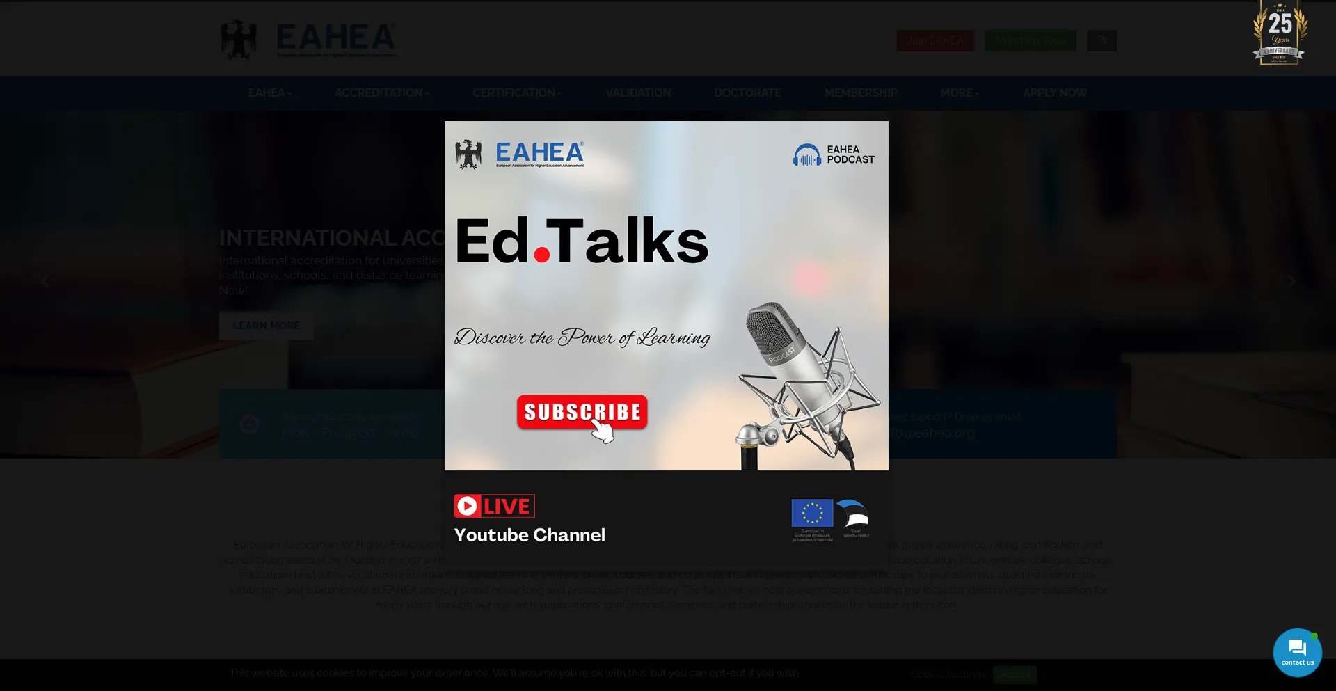 Website screenshot of Eahea.org