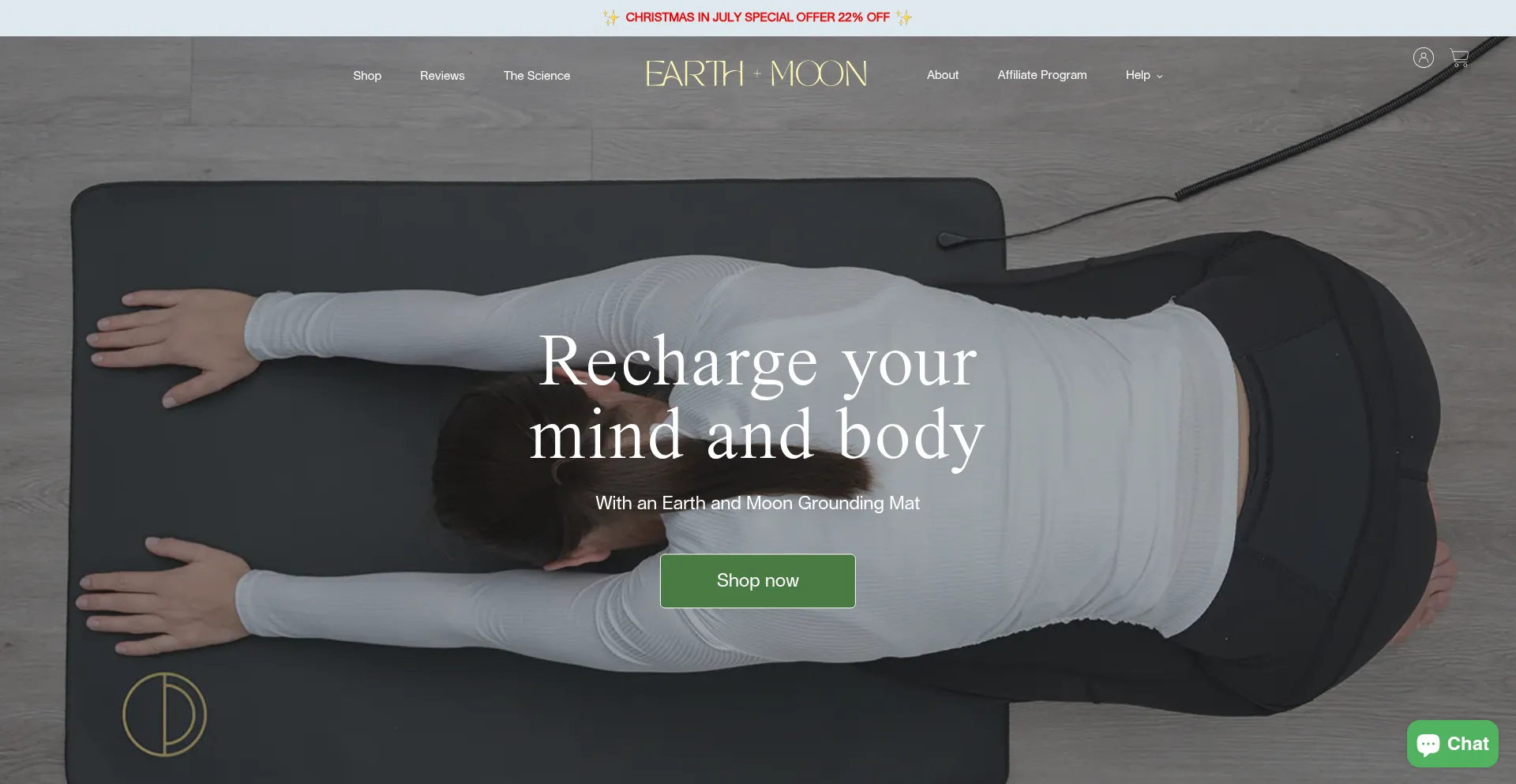 Website screenshot of Earthandmoon.com