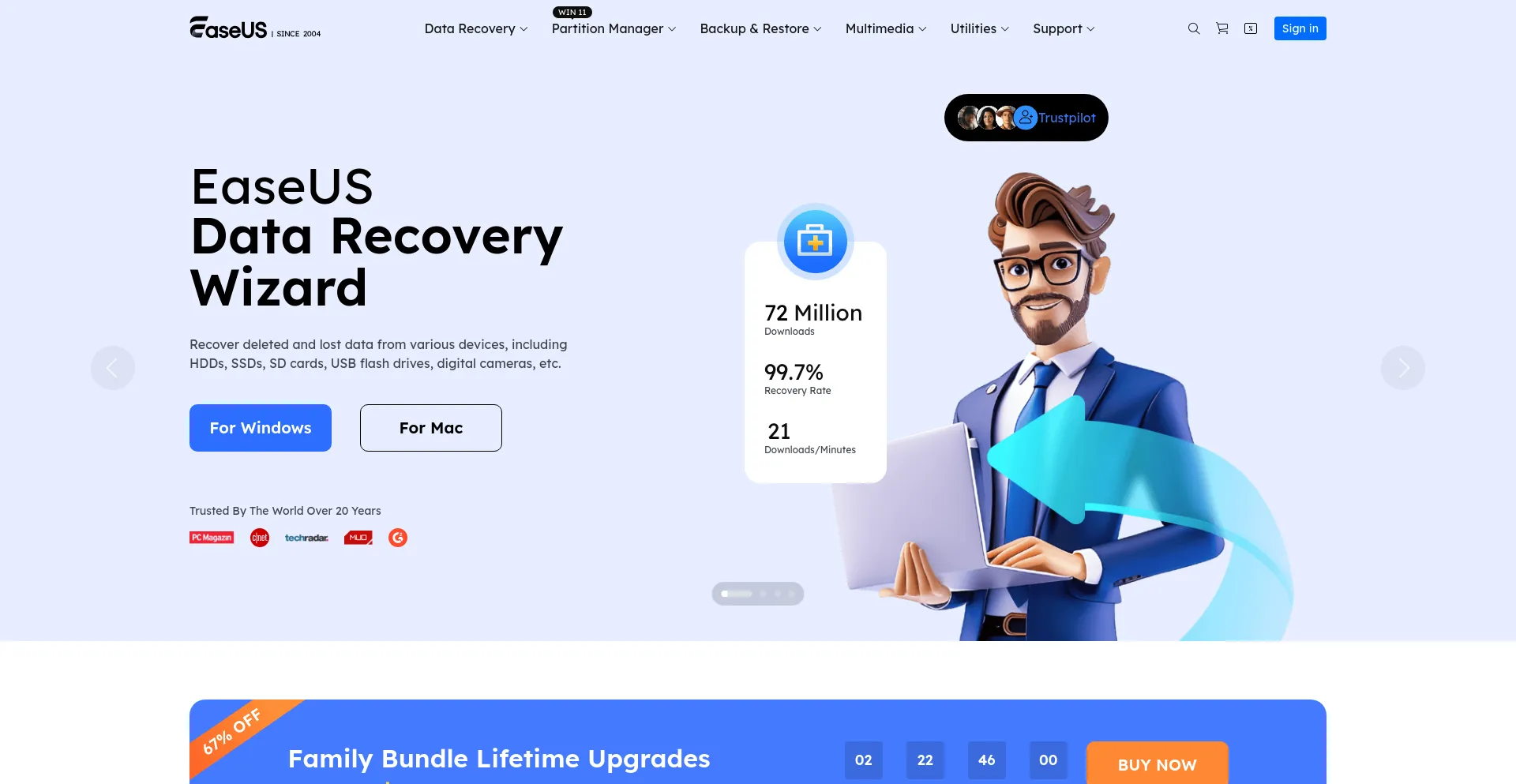 Website screenshot of Easeus.com