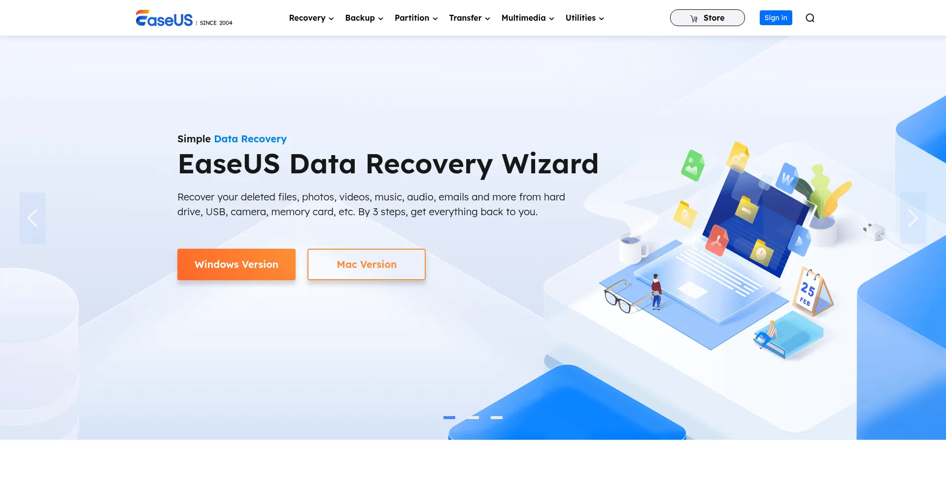 Website screenshot of Easeus-software.com