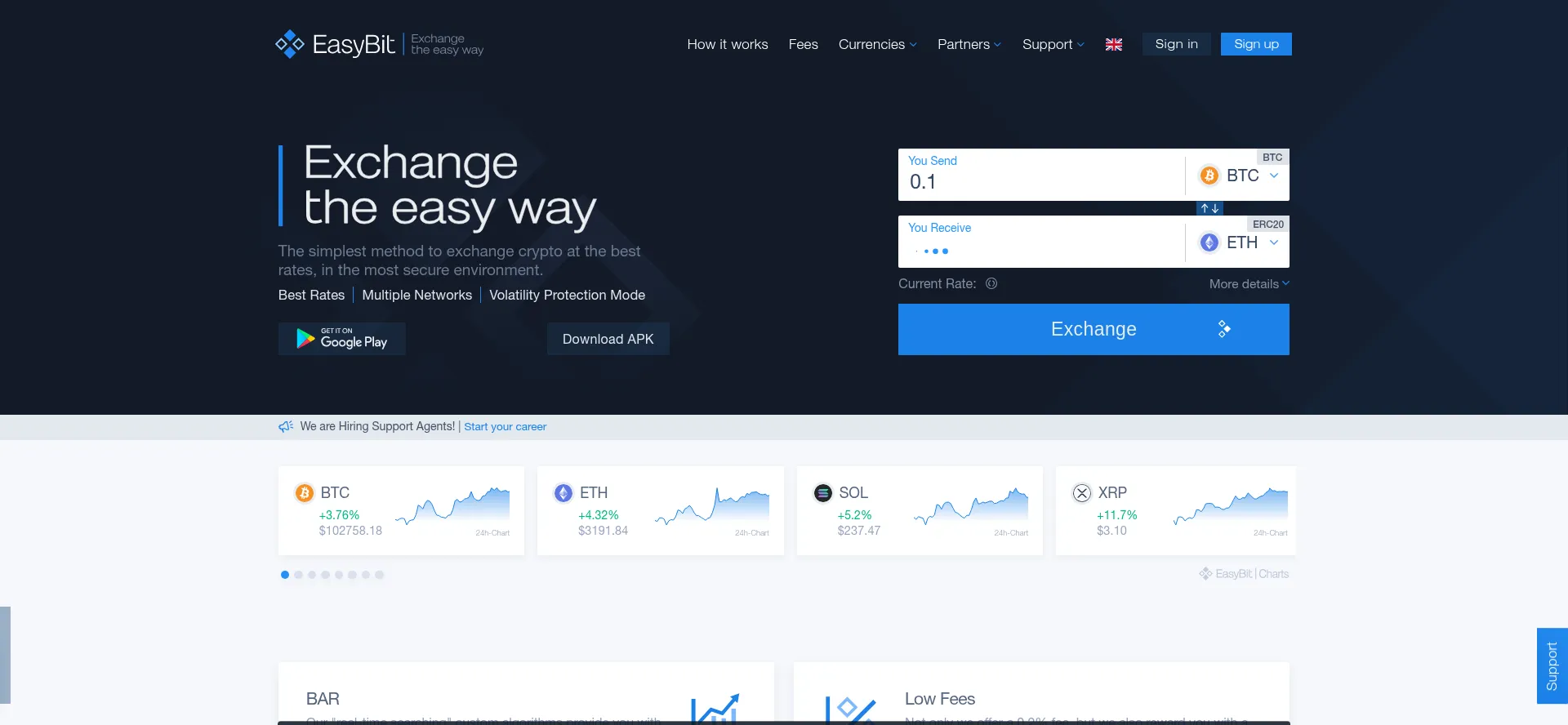 Website screenshot of Easybit.com