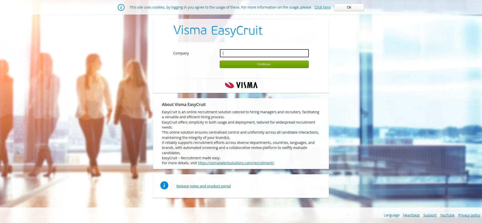 Website screenshot of Easycruit.com