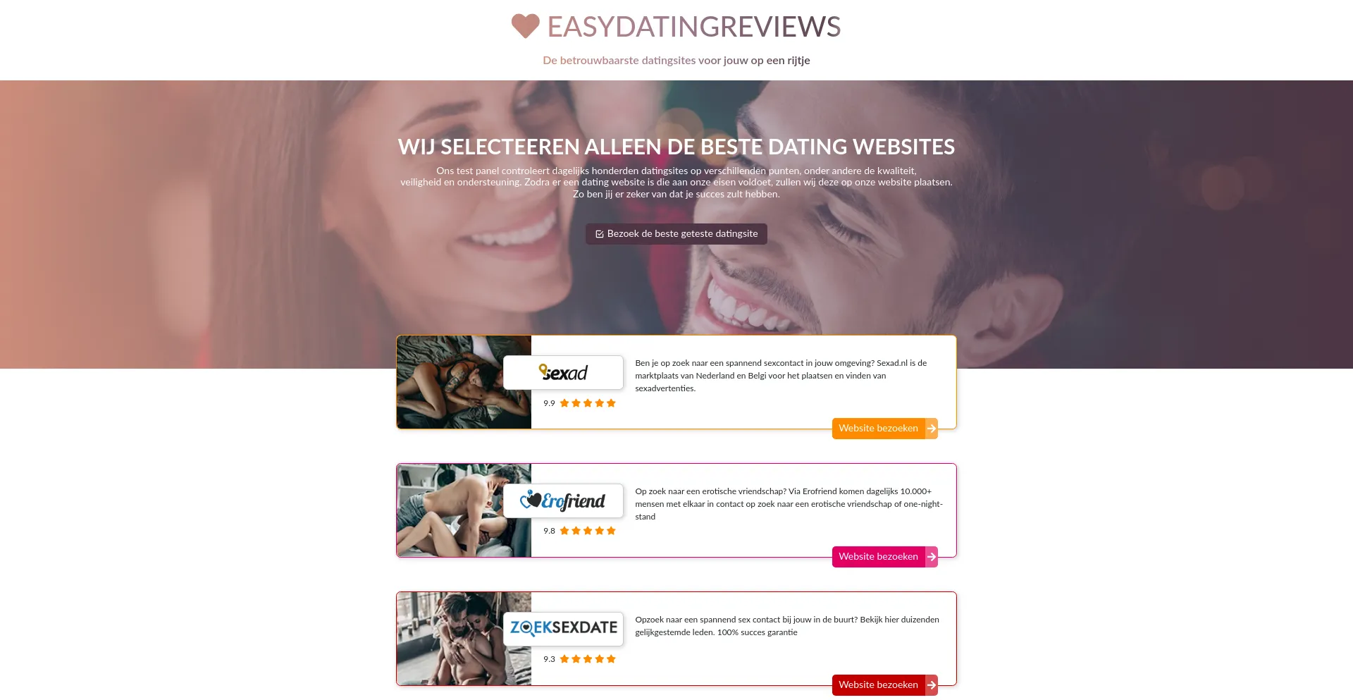 Website screenshot of Easydatingreviews.com