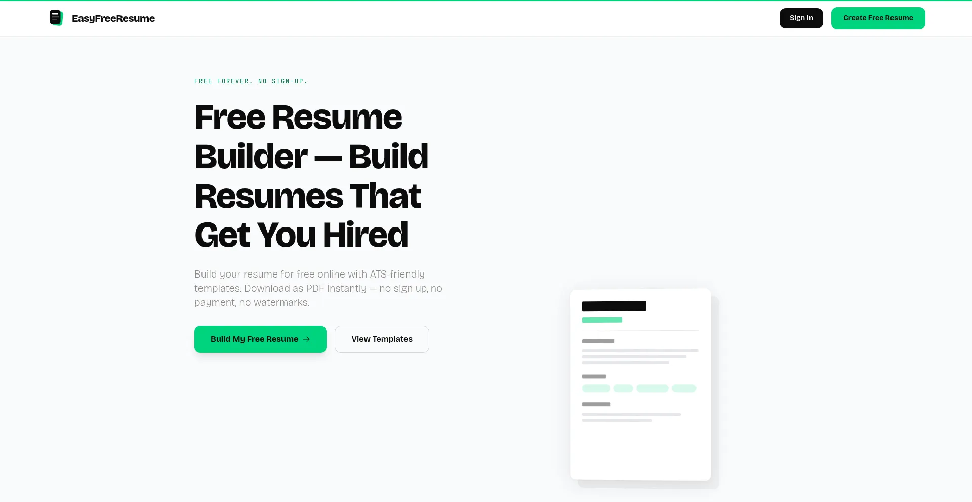 Easyfreeresume.com