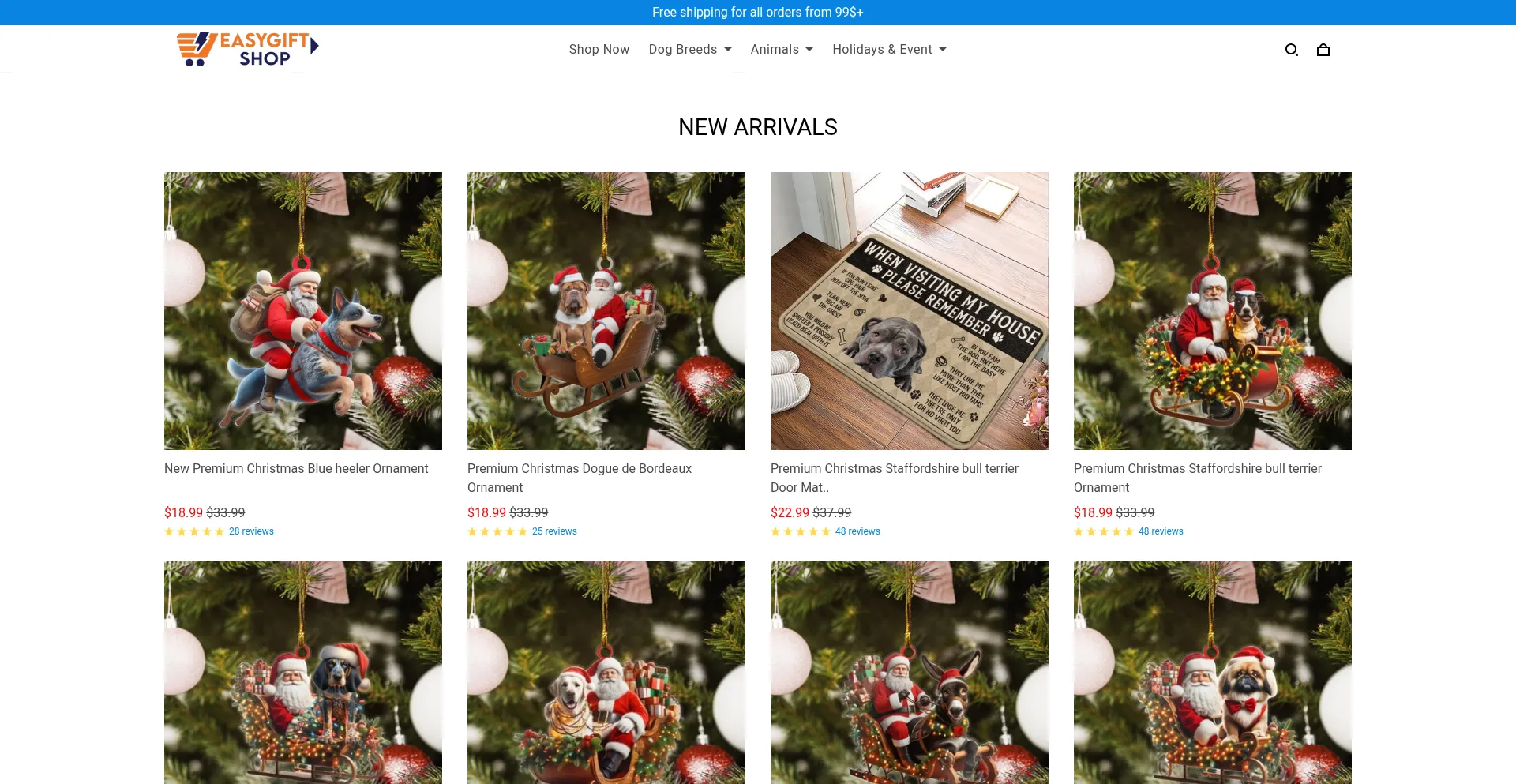 Website screenshot of Easygifti.shop