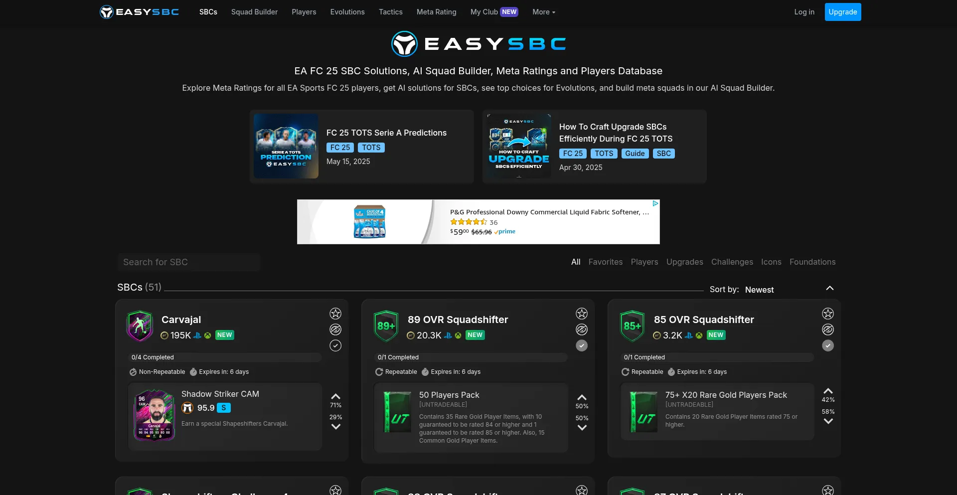 Website screenshot of Easysbc.io