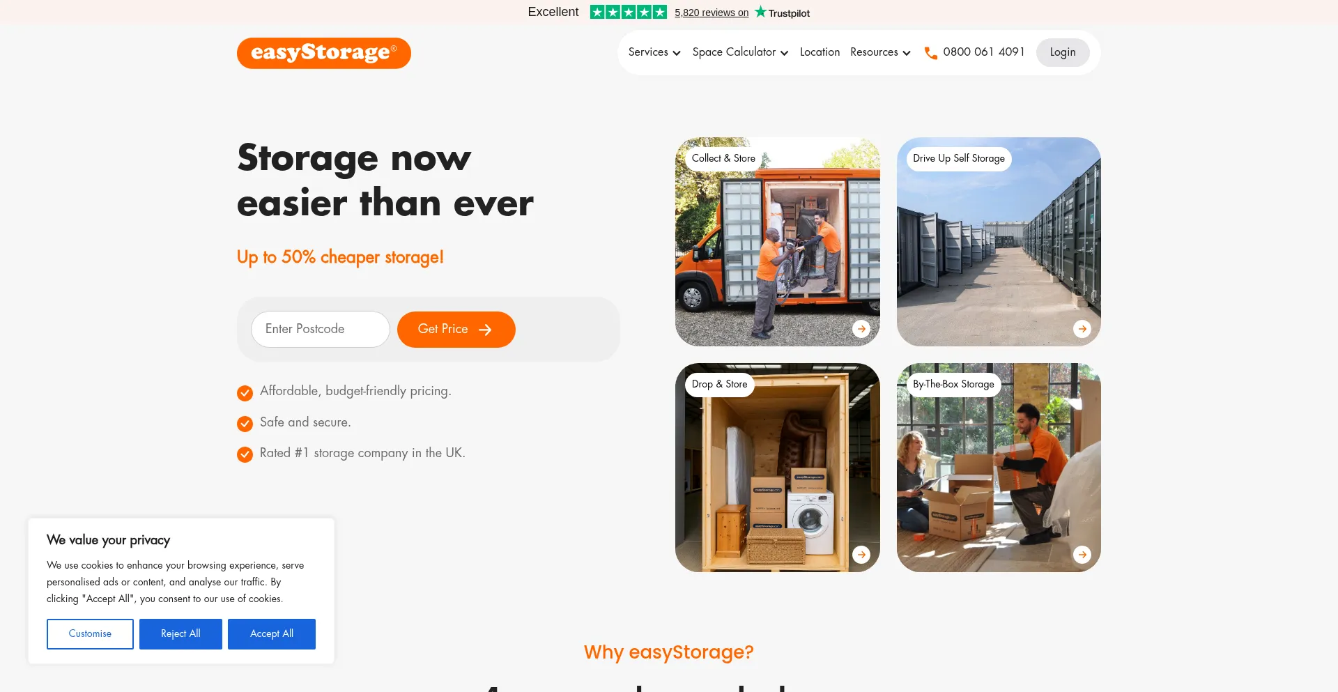 Easystorage.com Screenshot