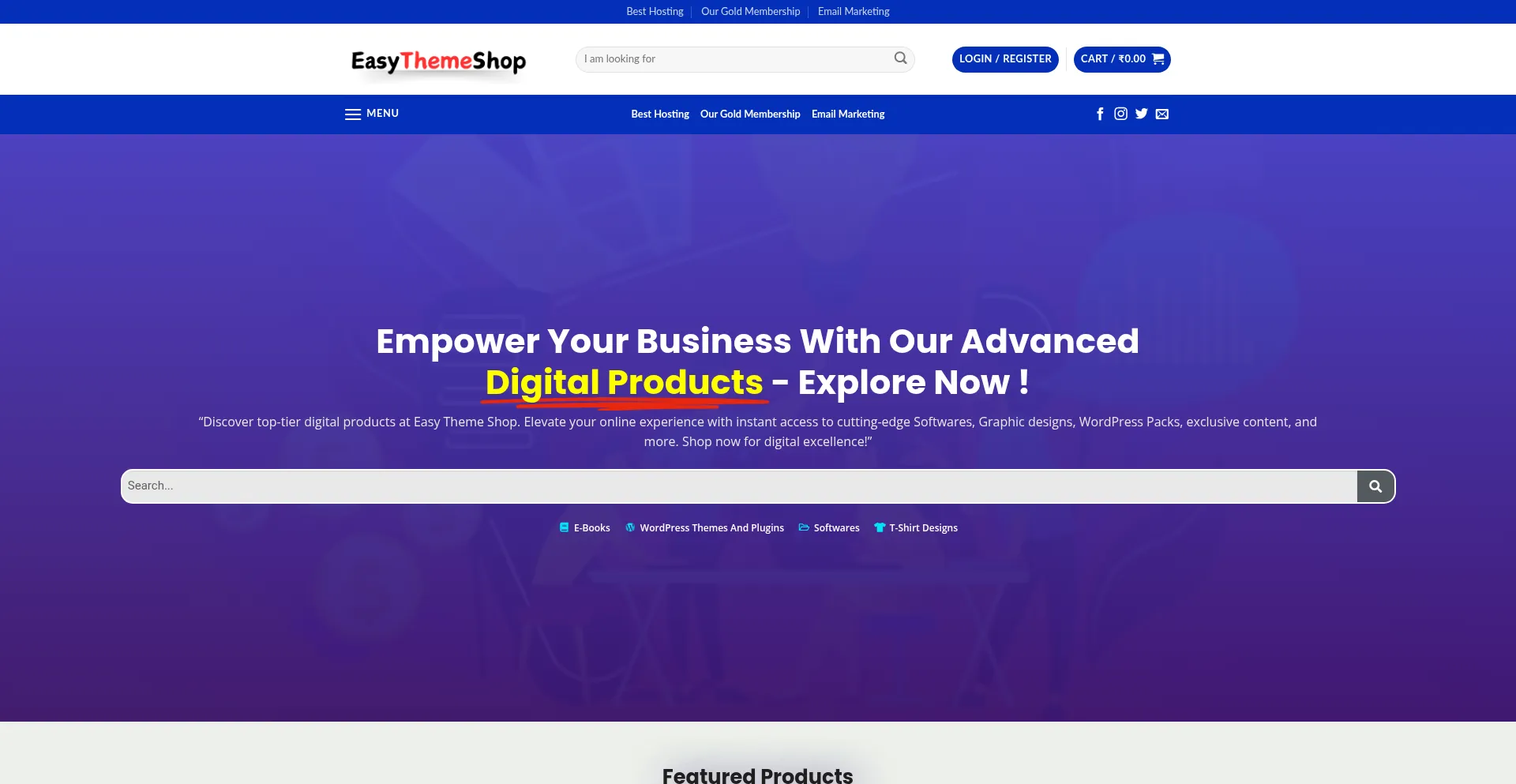 Website screenshot of Easythemeshop.com