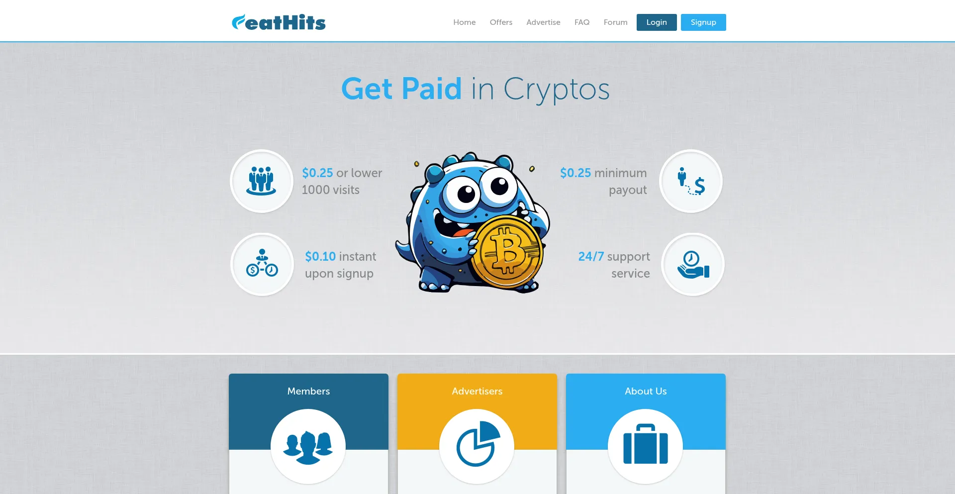 Website screenshot of Eathits.com