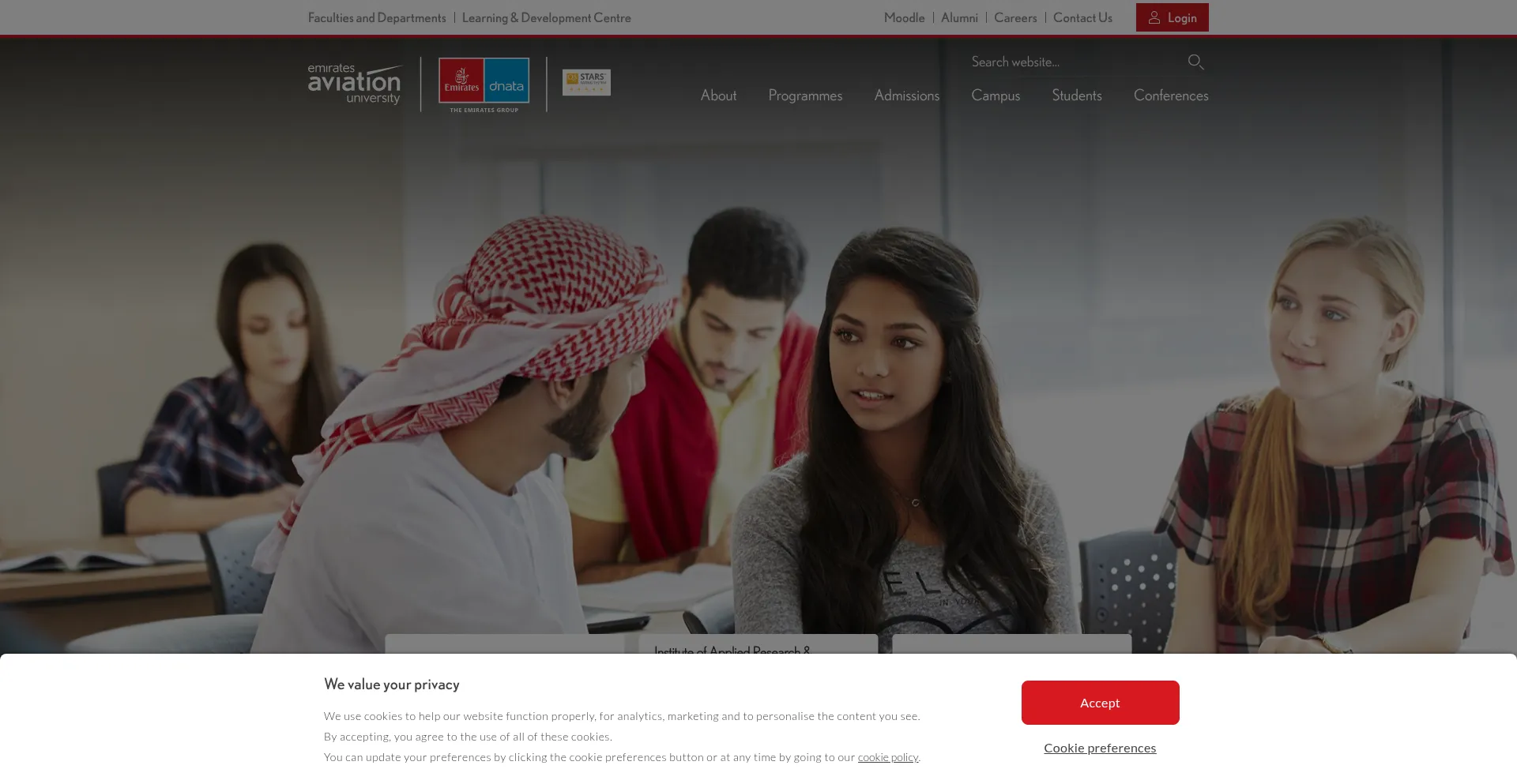 Website screenshot of Eau.ac.ae
