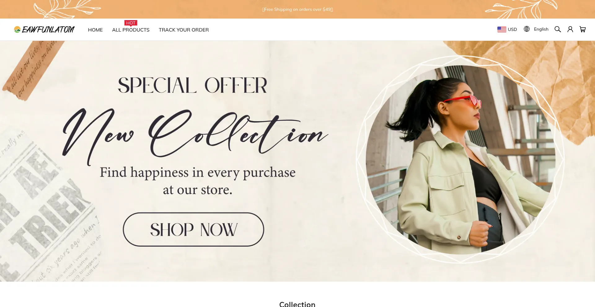 Website screenshot of Eawfunlatom.com