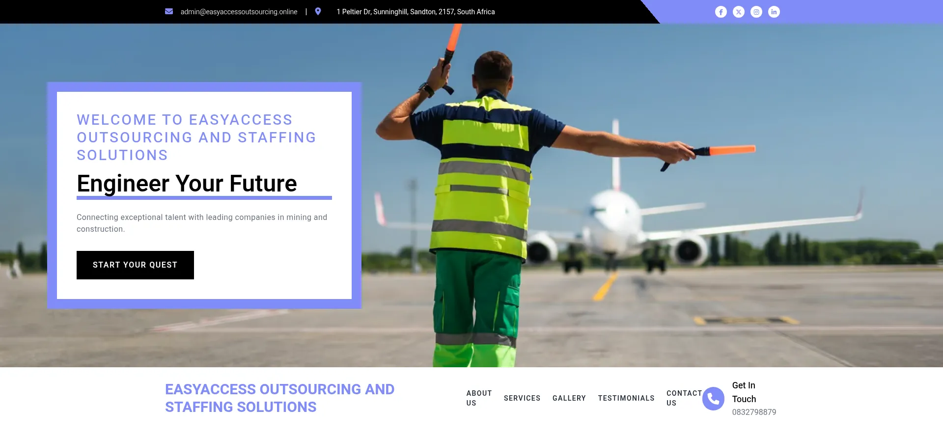 Website screenshot of Eazyaccessoutsourcing.online