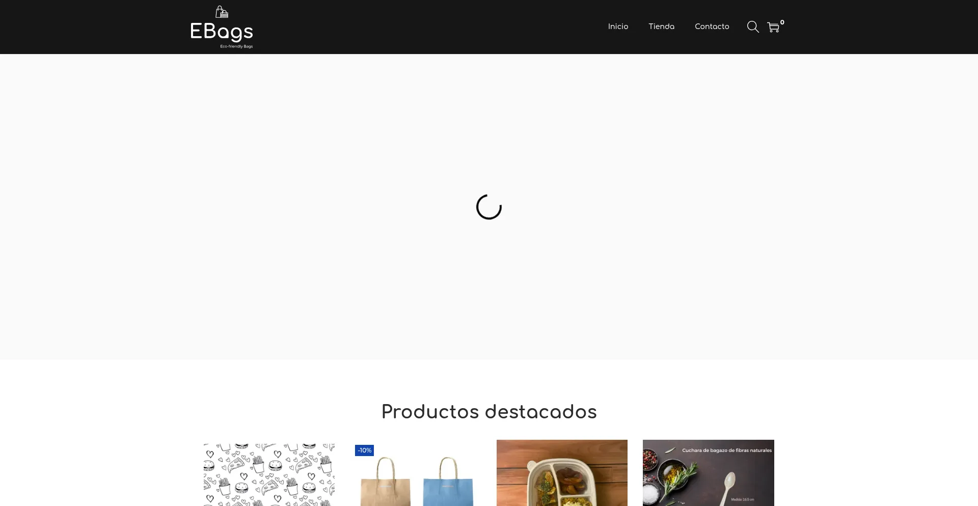 Website screenshot of Ebags.com.ec