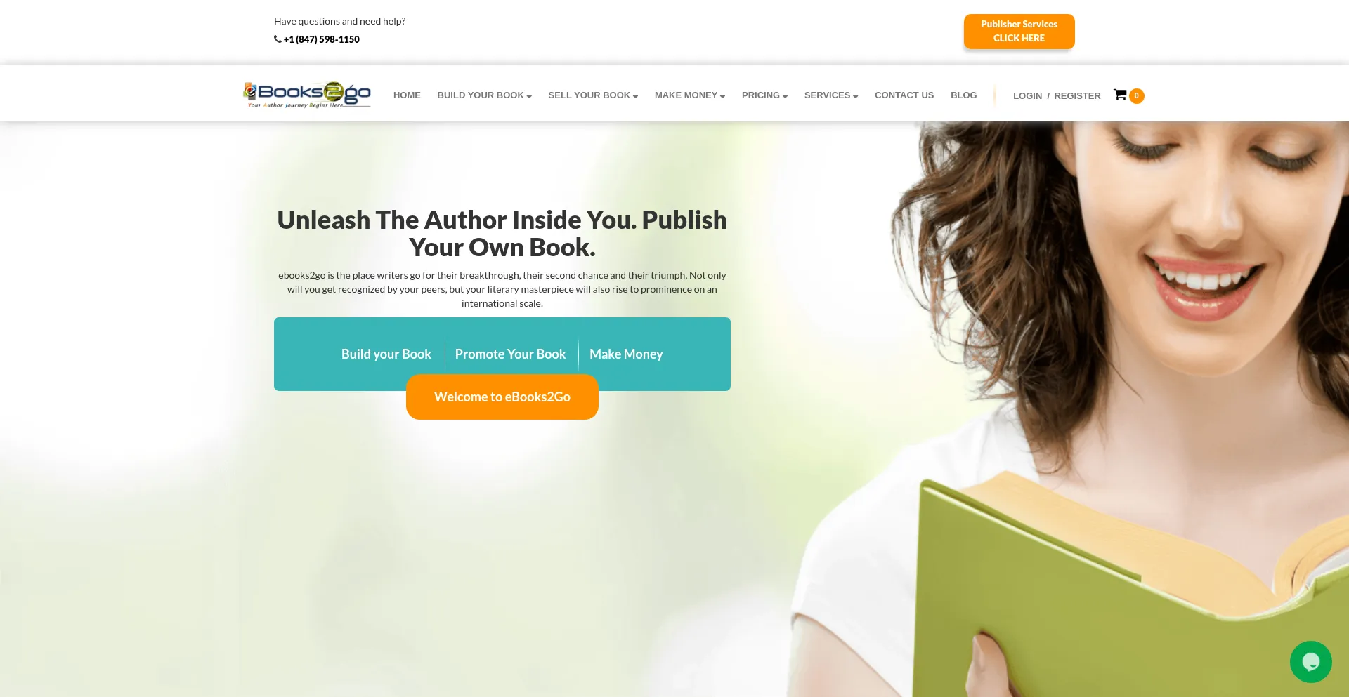 Website screenshot of Ebooks2go.net