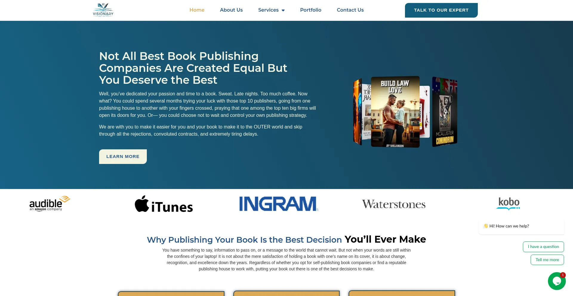 Website screenshot of Ebookvisionarypublishing.us