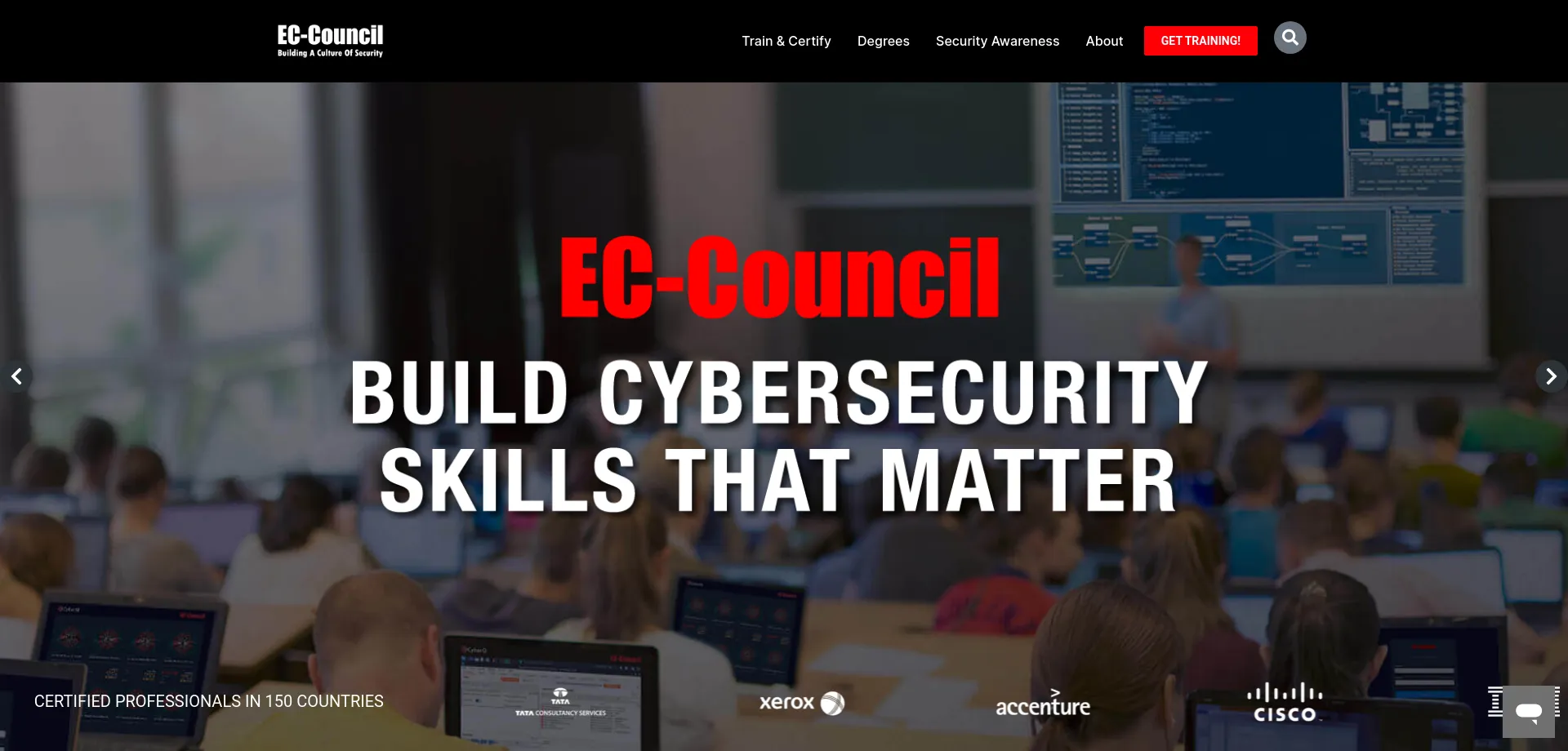 Website screenshot of Eccouncil.org