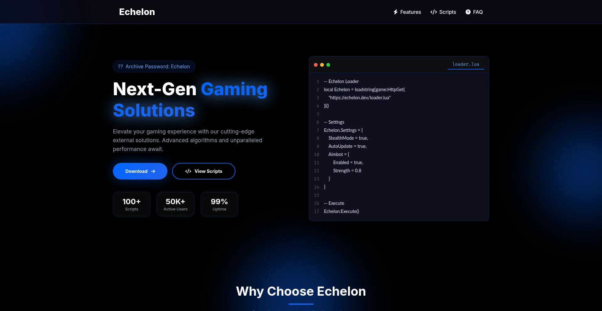 Echeloncheats.top Screenshot