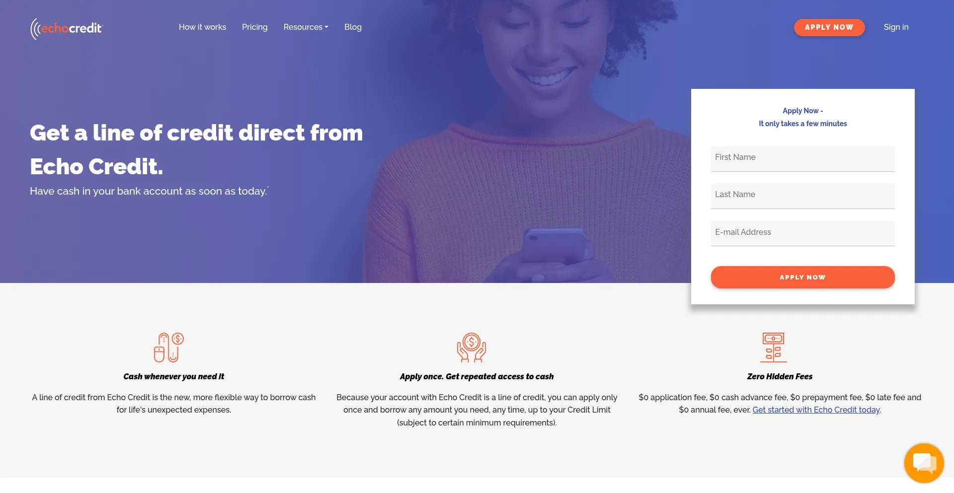 Echoloans.com Screenshot