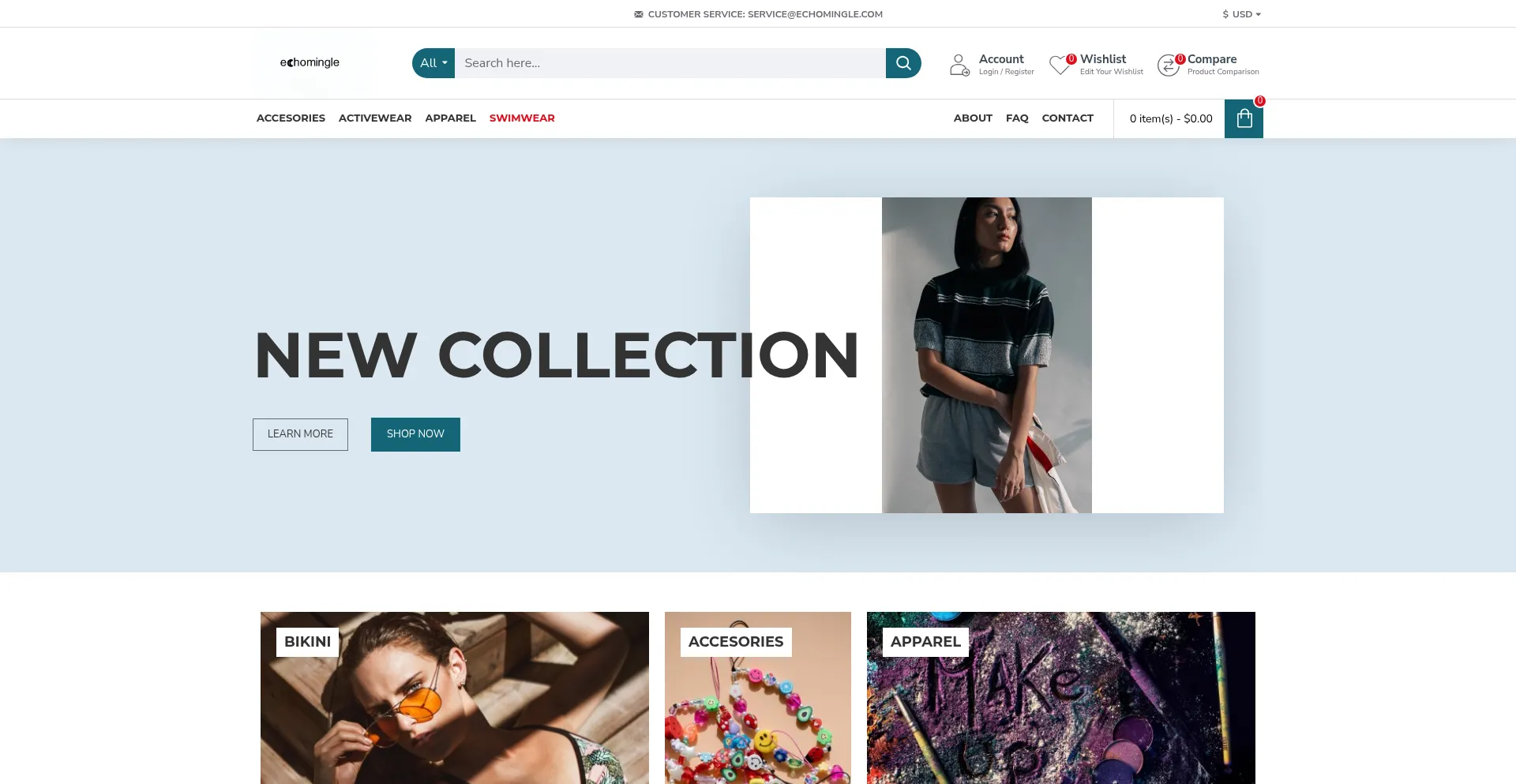 Website screenshot of Echomingle.com