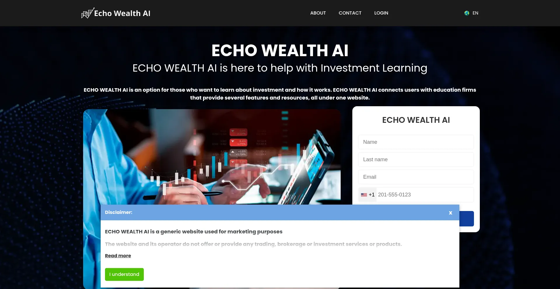 Website screenshot of Echowealthai.com