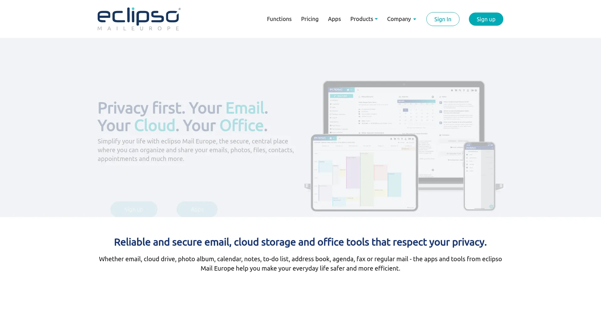 Website screenshot of Eclipso.eu