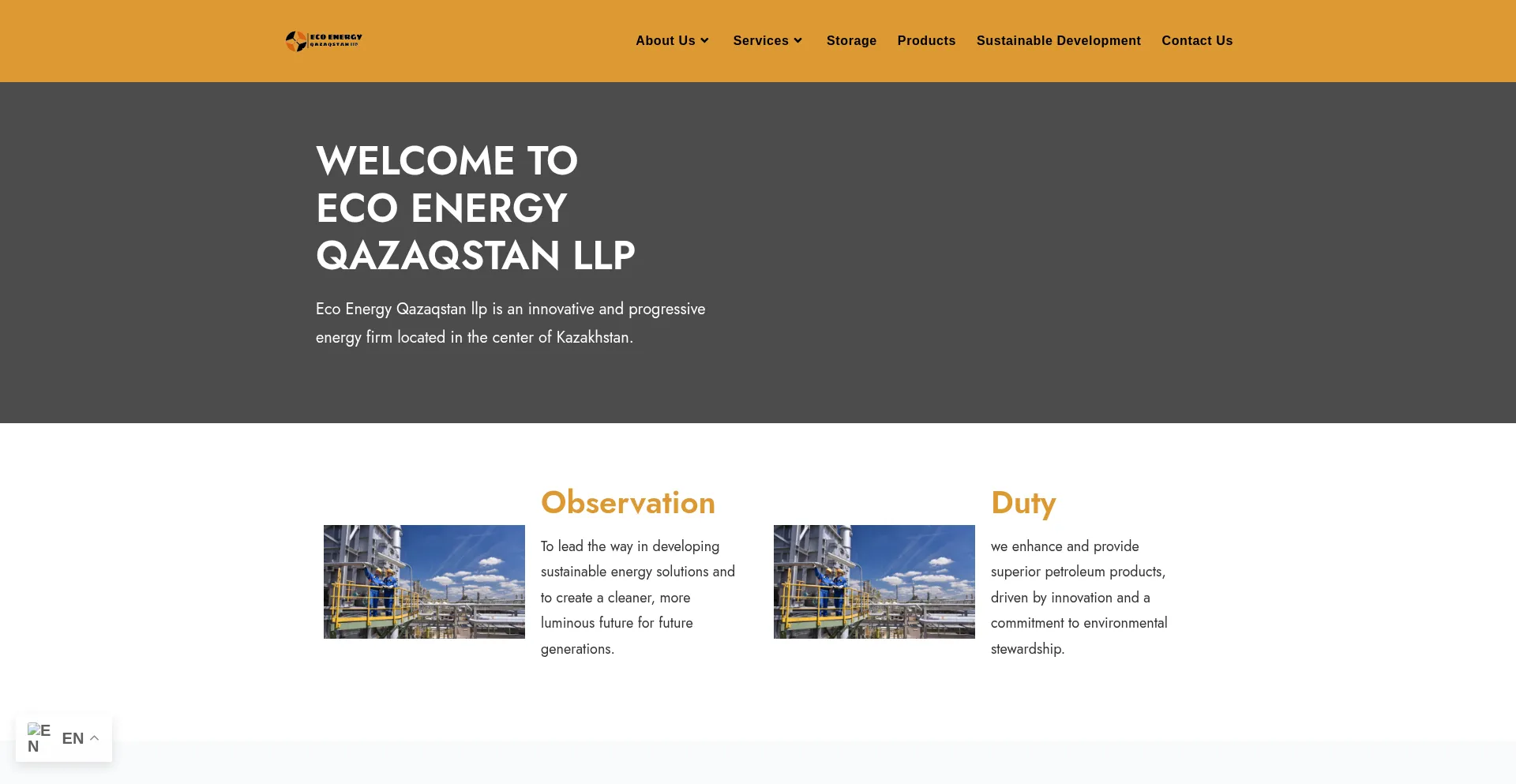 Website screenshot of Ecoenergyqazaq.com
