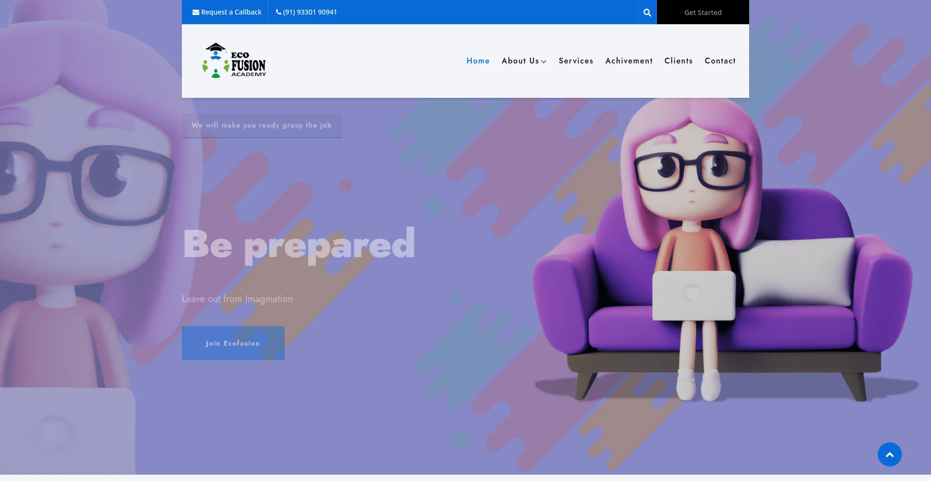Website screenshot of Ecofusionacademy.in