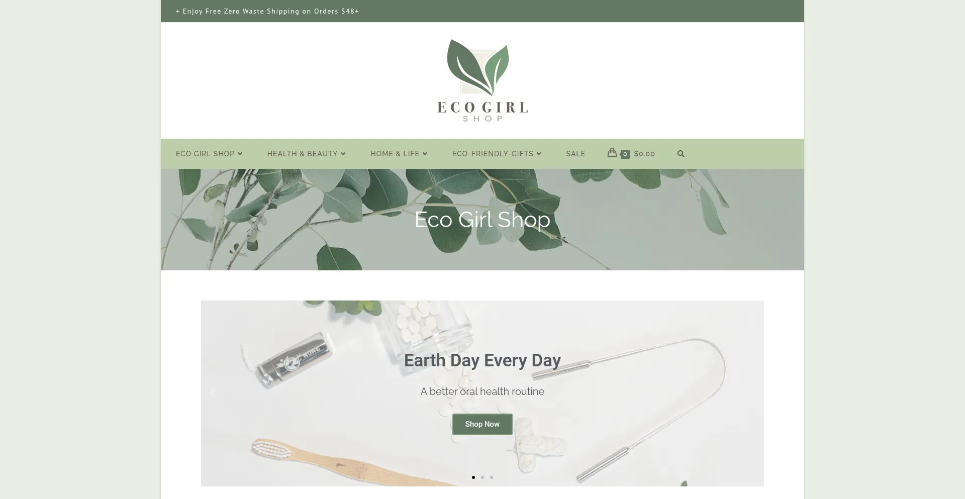 Ecogirlshop.com Screenshot