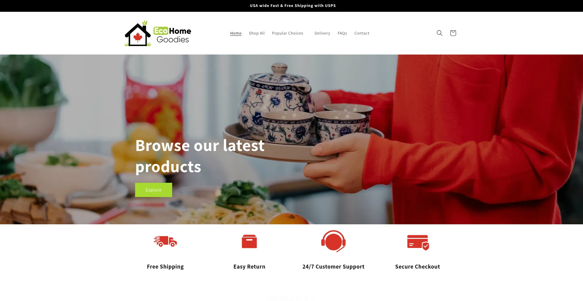 Website screenshot of Ecohomegoodies.com
