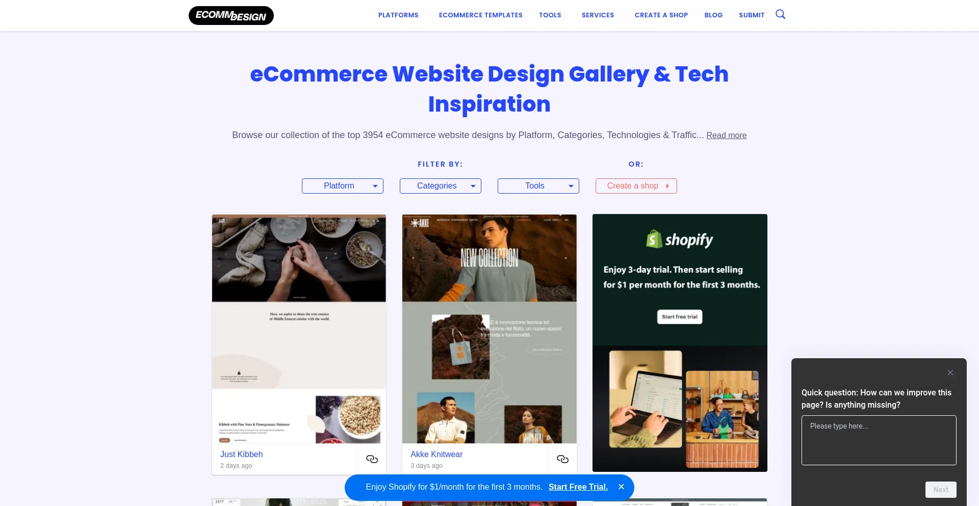 Website screenshot of Ecomm.design