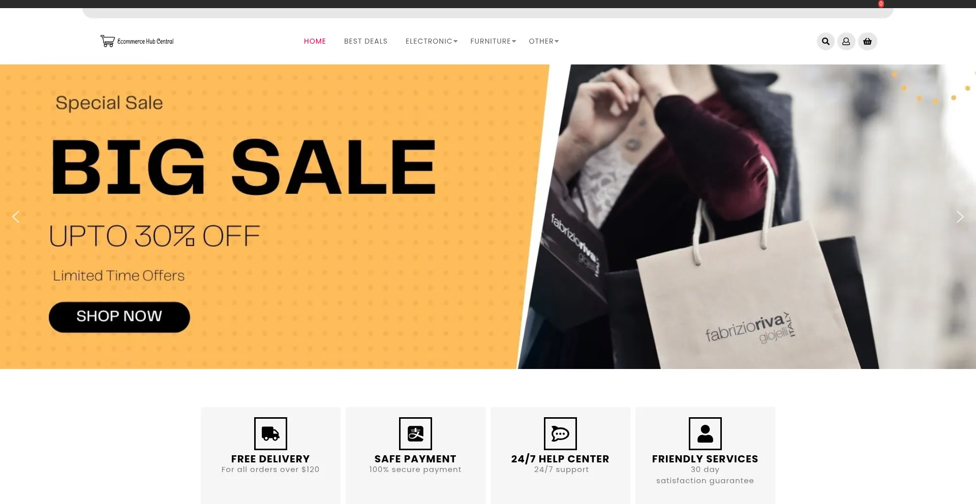 Website screenshot of Ecommercehubcentral.com