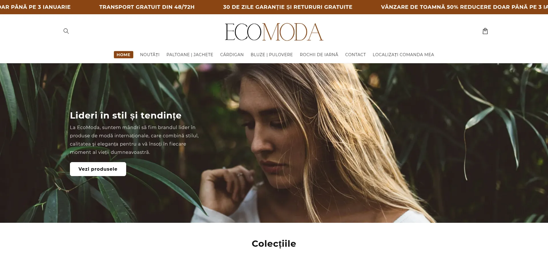 Website screenshot of Ecomodaromania.com